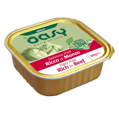 שימורי פטה לחתול - בקר 100 גרם אואסי