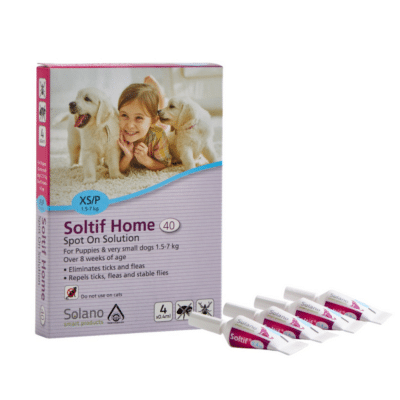 אמפולות סולטיף הום Soltif Home נגד פרעושים וקרציות לכלבים קטנים 1.5–7 ק”ג