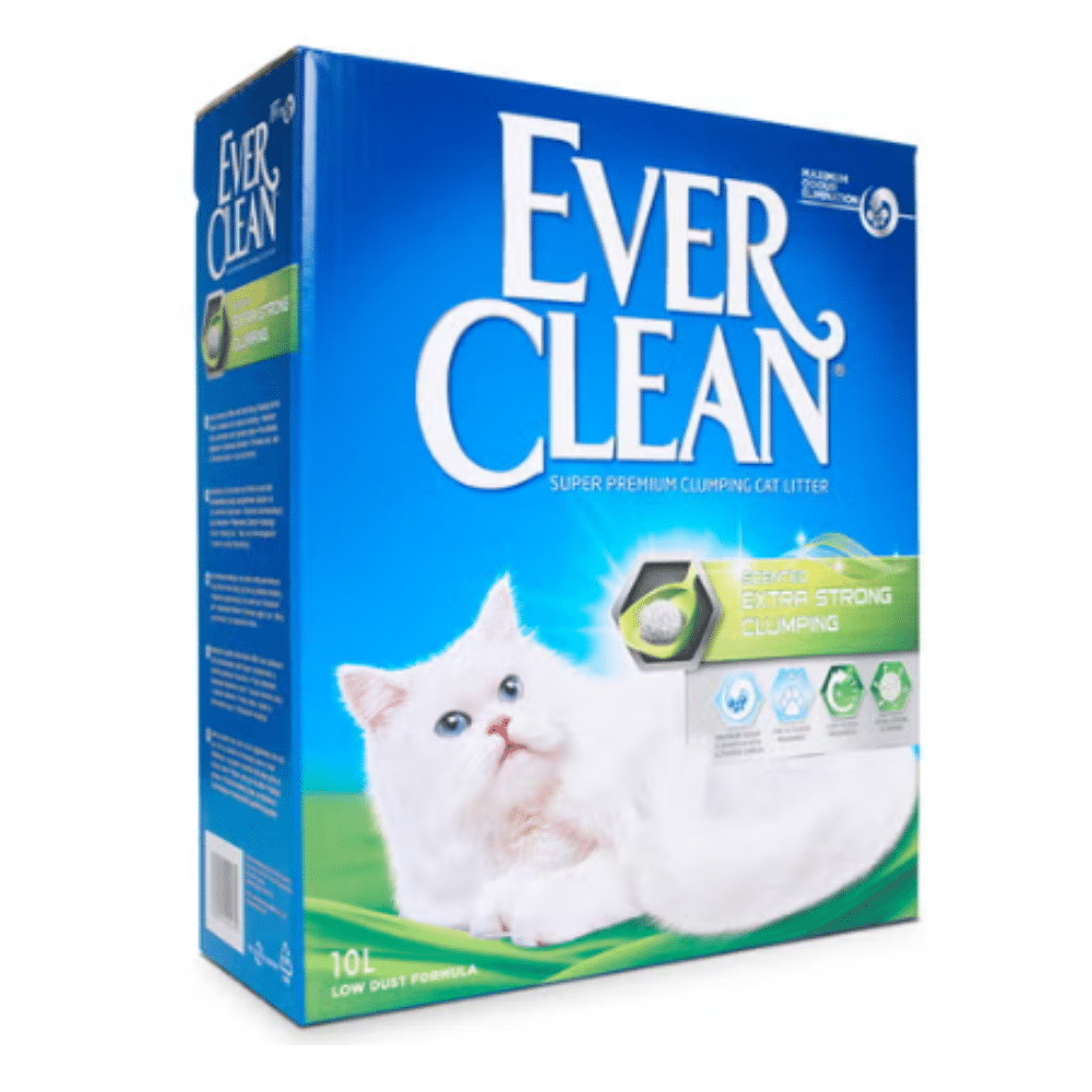 אריזת 10 ליטר חול חתולים מתגבש ריחני Ever Clean בצבע ירוק
