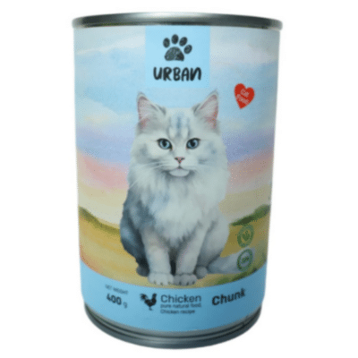 פחית שימורי אורבן לחתול נתחי עוף ברוטב 400 גרם Urban Chicken Chunk