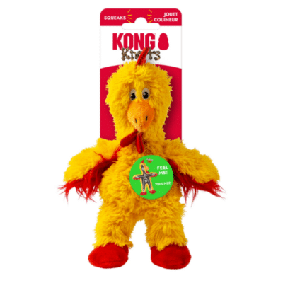 בובת עוף לכלב קונג KONG Wild Knots עם חבל קשור פנימי