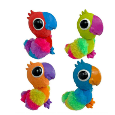 בובת תוכי צבעונית לכלב מולטיפט Bobble Birds עם צפצפה
